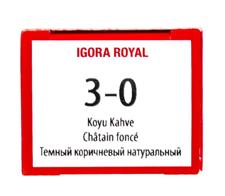 картинка 3-0 Крем-краска Igora Royal, темный коричневый натуральный, 60 мл
