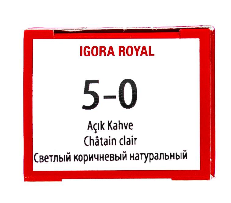 картинка 5-0 Крем-краска Igora Royal, светлый коричневый натуральный, 60 мл
