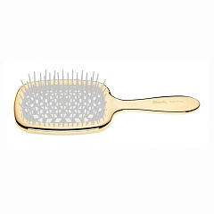 Щетка Super Brush Rectangular для волос, золотая с белым, 21,5 x 9 x 3,5 см