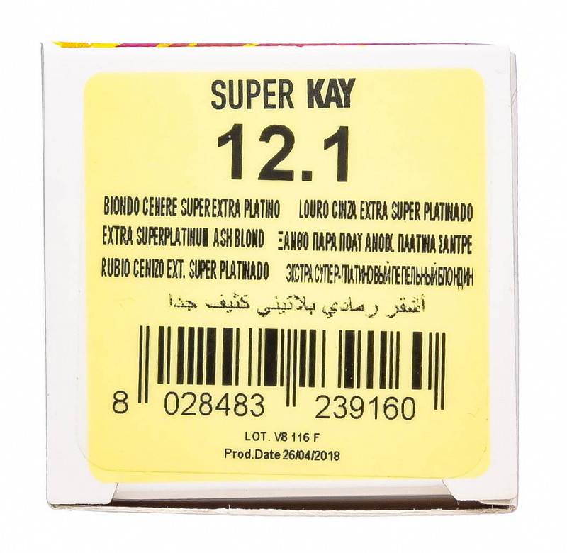 картинка 12.1 Крем-краска аммиачная Super Kay Специальный блондин пепельный 180 мл