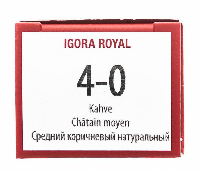 картинка 4-0 Крем-краска Igora Royal, средний коричневый натуральный, 60 мл