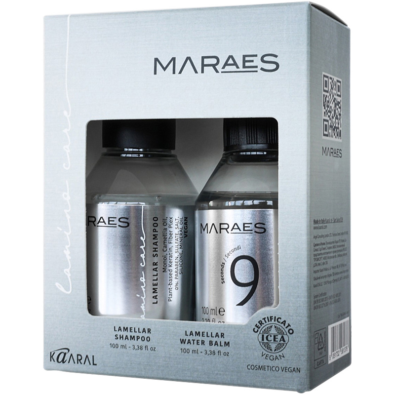 Набор средств для волос Lamino Care Travel Size: ламеллярный шампунь, 100 мл + ламеллярная вода, 100 мл