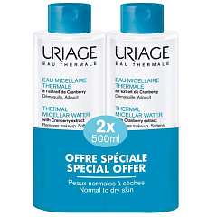 Очищающая мицеллярная вода для нормальной и сухой кожи лица и контура глаз, 2 х 500 мл