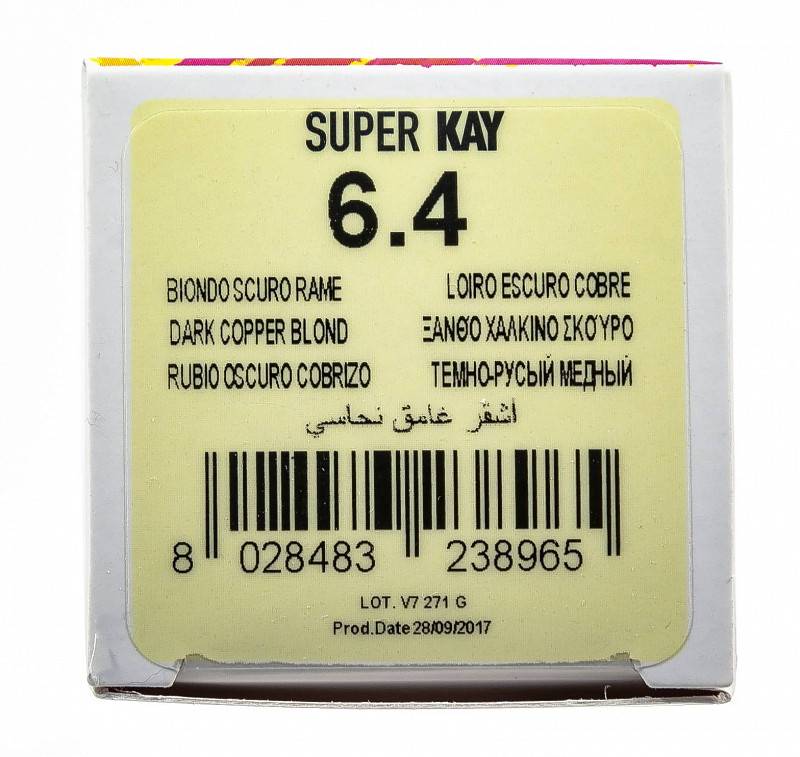картинка 6.4 Крем-краска аммиачная Super Kay Темный блондин медный 180 мл