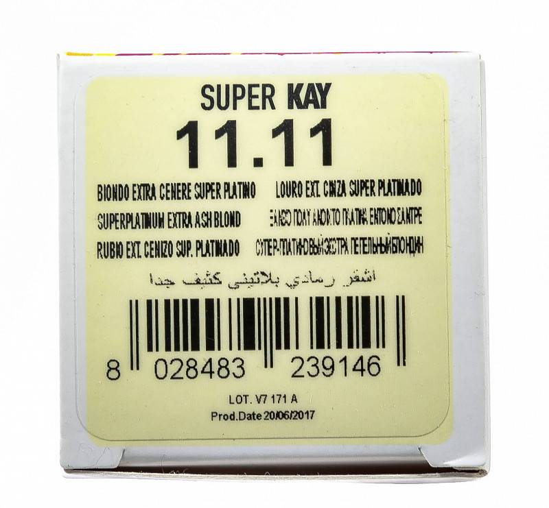 картинка 11.11 Крем-краска аммиачная Super Kay Супер платиновый блондин интенсивный пепельный 180 мл