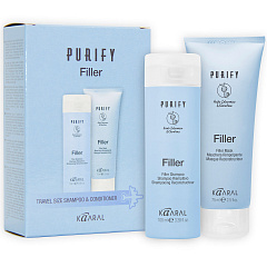 Дорожный набор для придания плотности волос Travel Kit Purify Filler: шампунь, 100 мл + маска, 75 мл