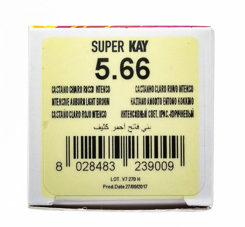 картинка 5.66 Крем-краска аммиачная Super Kay Светло-коричневый интенсивный красный 180 мл