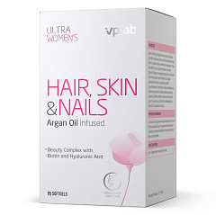 Витаминно-минеральный комплекс для улучшения состояния волос, ногтей и кожи у женщин, 90 мягких капсул