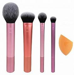 Набор кистей и спонж для макияжа Everyday Essentials оранжевый/розовый
