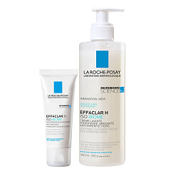 Набор для пересушенной лечением проблемной кожи: очищающий крем-гель 400 мл + ультра-успокаивающий восстанавливающий уход 40 мл