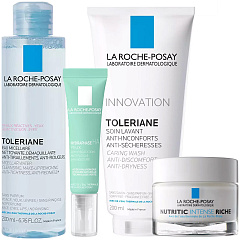 Набор средств: питательный крем 50 мл + крем-гель 15 мл + очищающий гель 200 мл + мицеллярная вода 200 мл