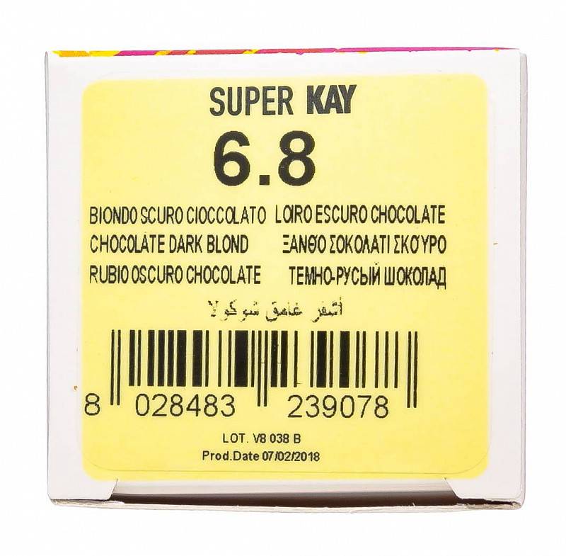 картинка 6.8 Крем-краска аммиачная Super Kay Темный блондин шоколадный 180 мл