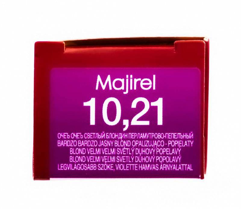 картинка 10.21 Краска для волос Majirel очень-очень светлый блондин перламутрово-пепельный, 50 мл