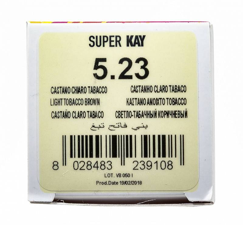картинка 5.23 Крем-краска аммиачная Super Kay Светло-коричневый табачный 180 мл