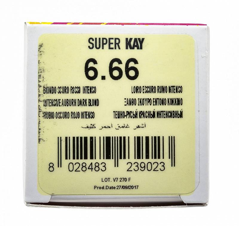картинка 6.66 Крем-краска аммиачная Super Kay Темный блондин интенсивный красный 180 мл