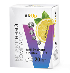 Витаминный комплекс VitUp "Источник энергии и иммунитета" со вкусом лимона, 20 стиков х 5 гр