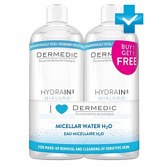 Мицеллярная вода H2O Hydrain3 Hialuro, 2 шт*500 мл