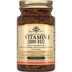 Витамин Е, для сохранения молодости и эластичности кожи 100ME, 50 капсул