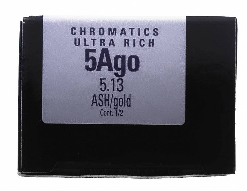 картинка 5.13AGO Краска для волос Chromatics Ultra Rich Пепельно-золотой 60 мл