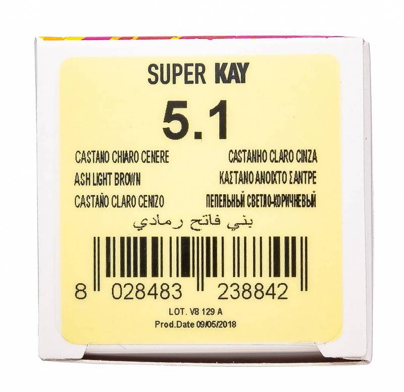 картинка 5.1 Крем-краска аммиачная Super Kay Экстра Светло-коричневый пепельный 180 мл