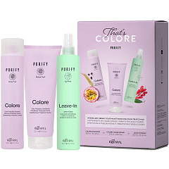 Набор для окрашенных волос Purify Colore: шампунь, 300 мл + кондиционер, 250 мл + спрей, 300 мл