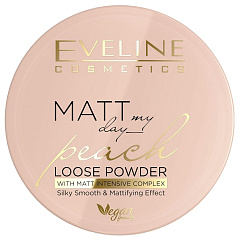 Транспарентная матирующая пудра с шелком Matt My Day Loose Powder персик, 6 г